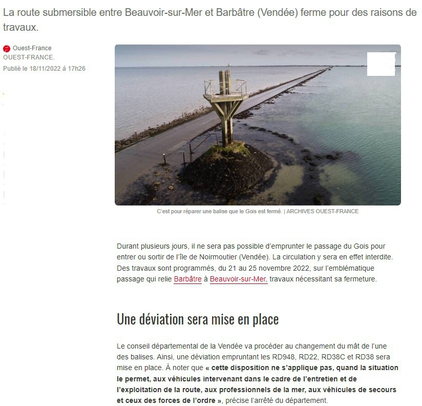 TRAVAUX SUR LE GOIS